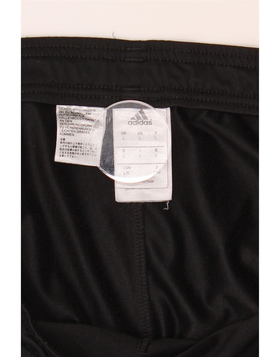 ADIDAS Mens Tracksuit Trousers Joggers Large Black Polyester Vintage Adidas and Second-Hand Adidas from Messina Hembry 