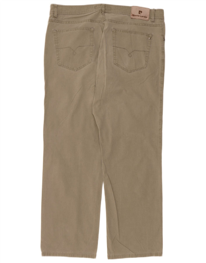 PIERRE CARDIN Męskie proste spodnie codzienne W40 L30 Zielona bawełna