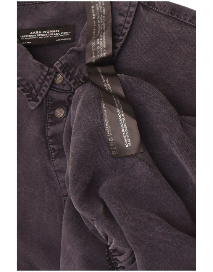 Damska tunika jeansowa z długim rękawem Zara UK 10 Small Black Lyocell