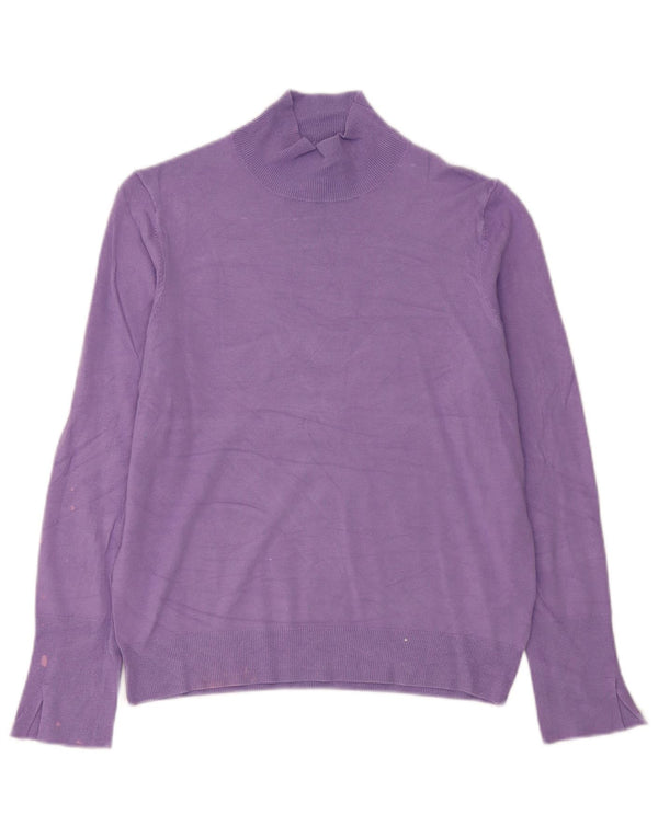 Sweter damski Zara z golfem UK 14, duża fioletowa wiskoza