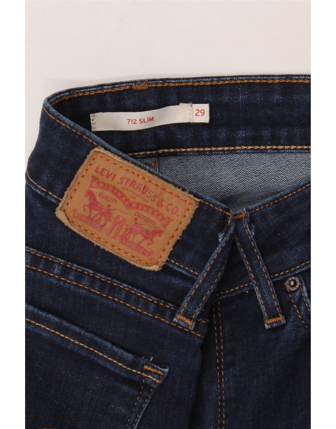 Damskie jeansy LEVI'S 712 Slim W29 L31 Granatowa bawełna