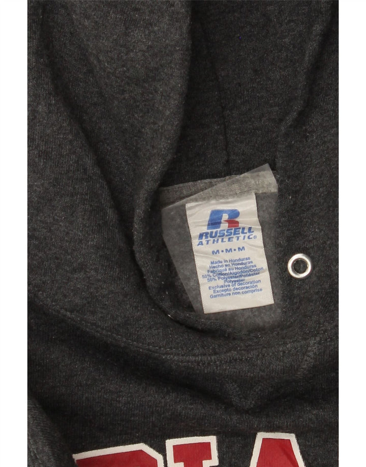 Męski sweter z kapturem i grafiką RUSSELL ATHLETIC Indiana Wesleyan, średnioszary