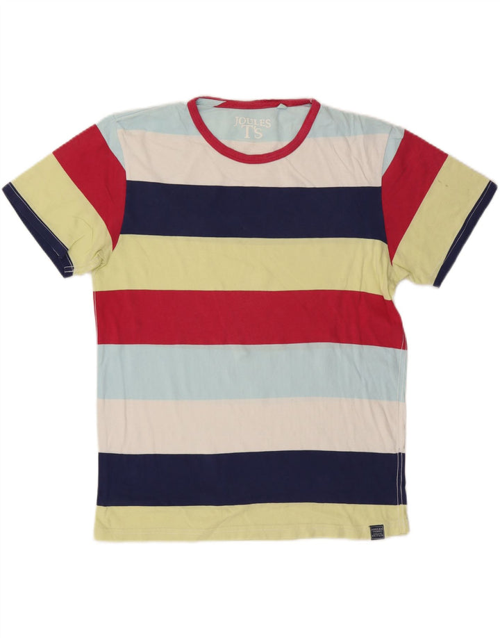 T-shirt męski Joules, bawełniany, średniej wielkości, wielokolorowe paski