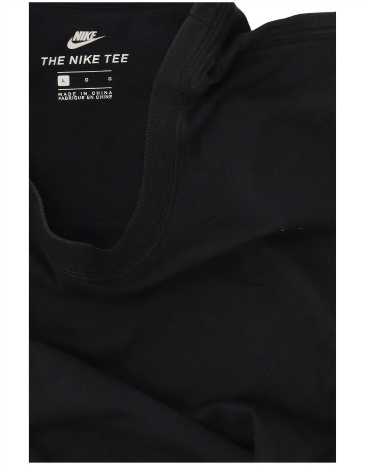 Męski T-shirt NIKE z grafiką, duży, czarny, z blokami kolorów