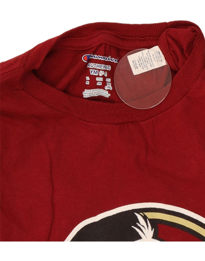 Chłopięcy T-shirt z grafiką Champion, 7-8 lat, średni czerwony