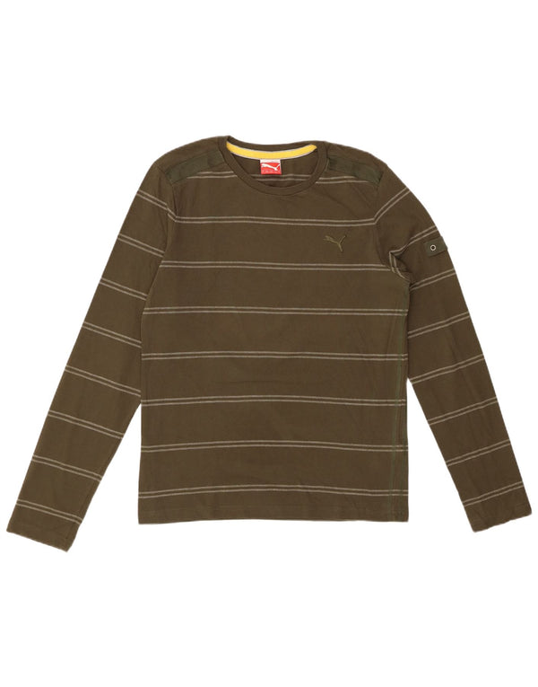 Męski top PUMA z długim rękawem i małymi bawełnianymi paskami w kolorze khaki