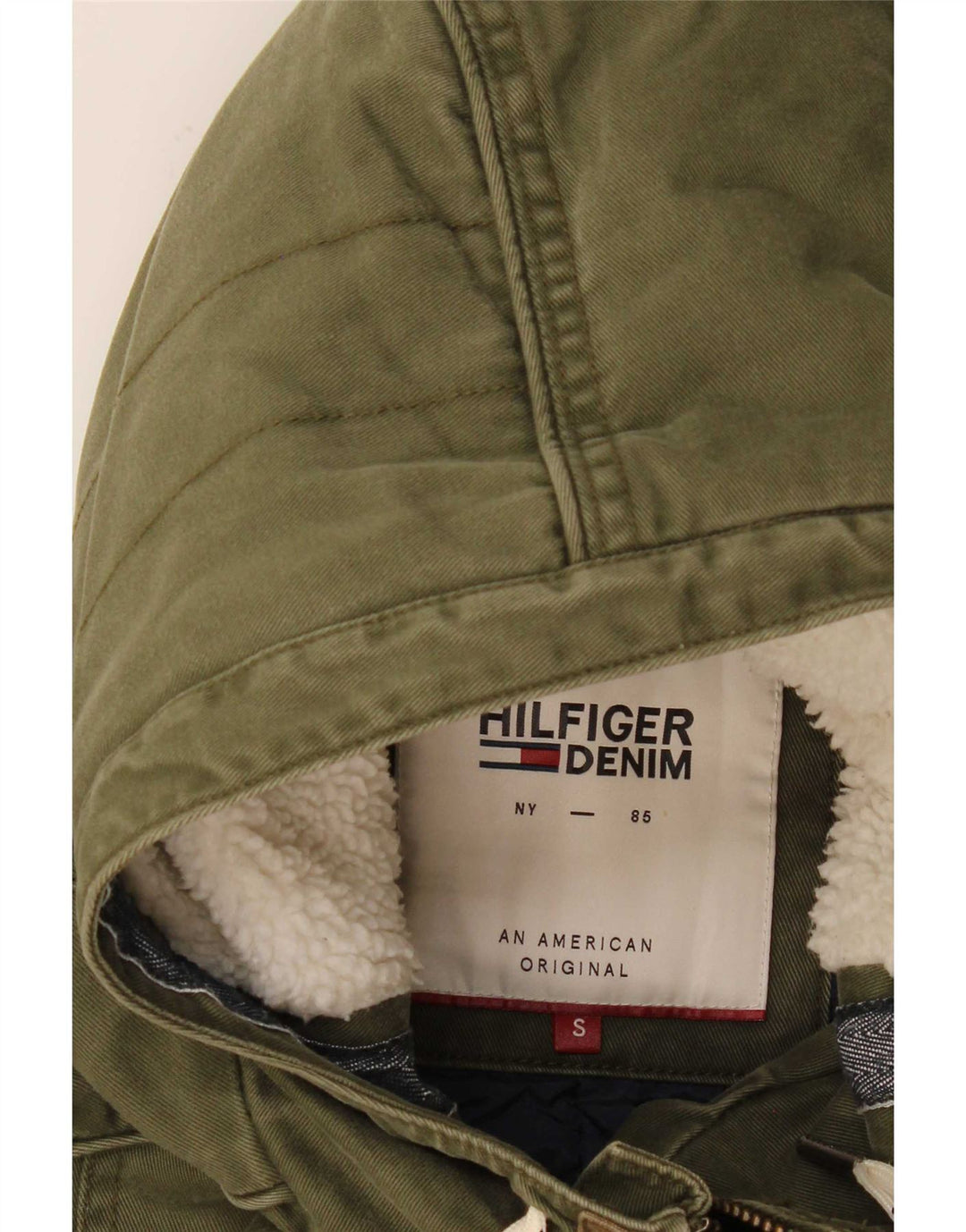 Męska kurtka parka z kapturem Tommy Hilfiger UK 36 Small Khaki