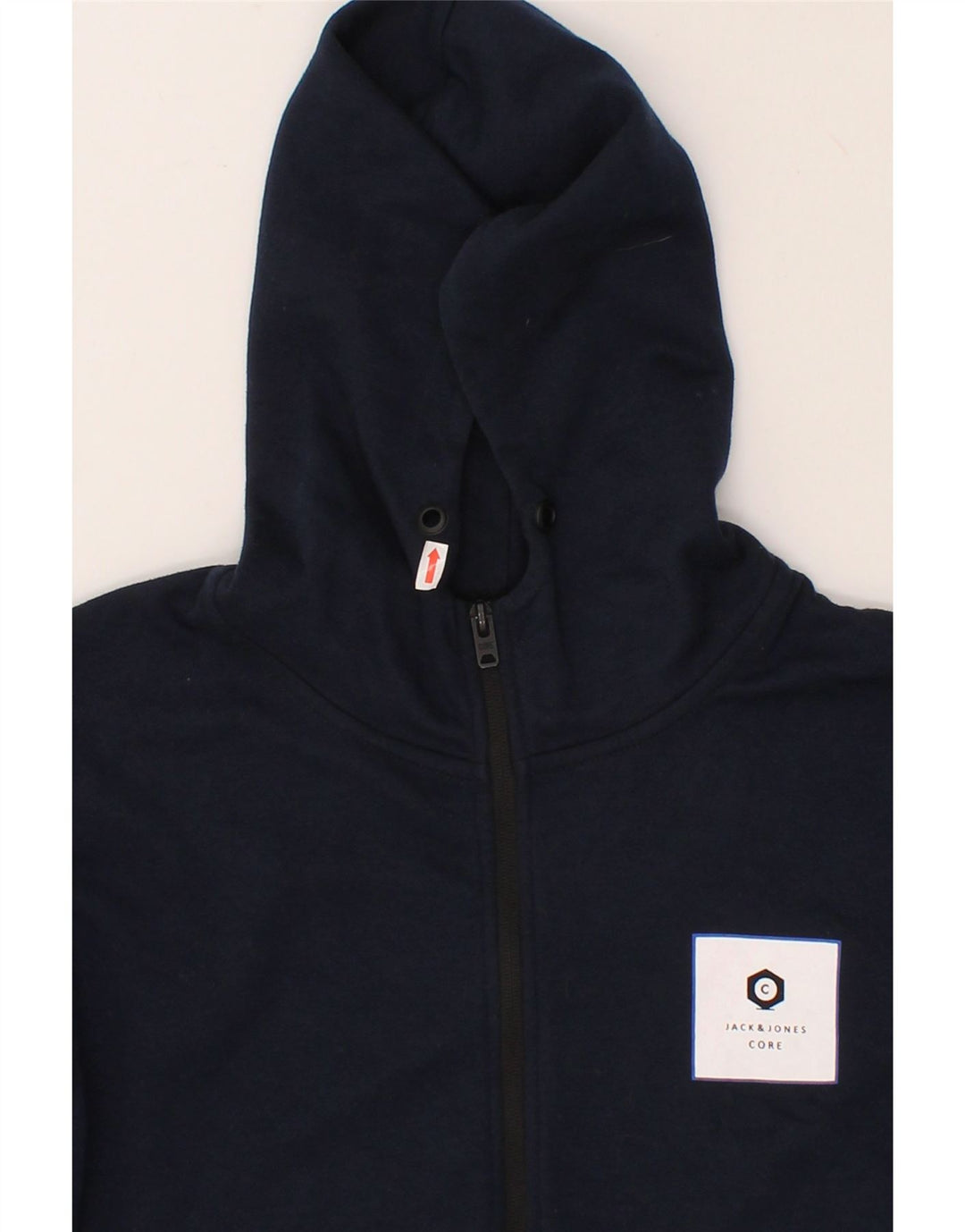 JACK & JONES Mens Zip Hoodie Sweater Small Navy Blue Polyester Vintage Jack & Jones and Second-Hand Jack & Jones from Messina Hembry 