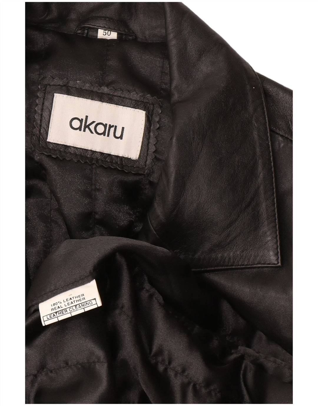 Męski płaszcz skórzany EU 50, duża czarna skóra