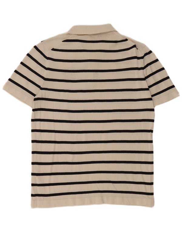 Męska koszulka polo Massimo Dutti, bawełniana w średnie białe paski