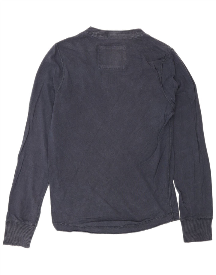 Top męski z długim rękawem Abercrombie & Fitch, średni, granatowy, klasyczny