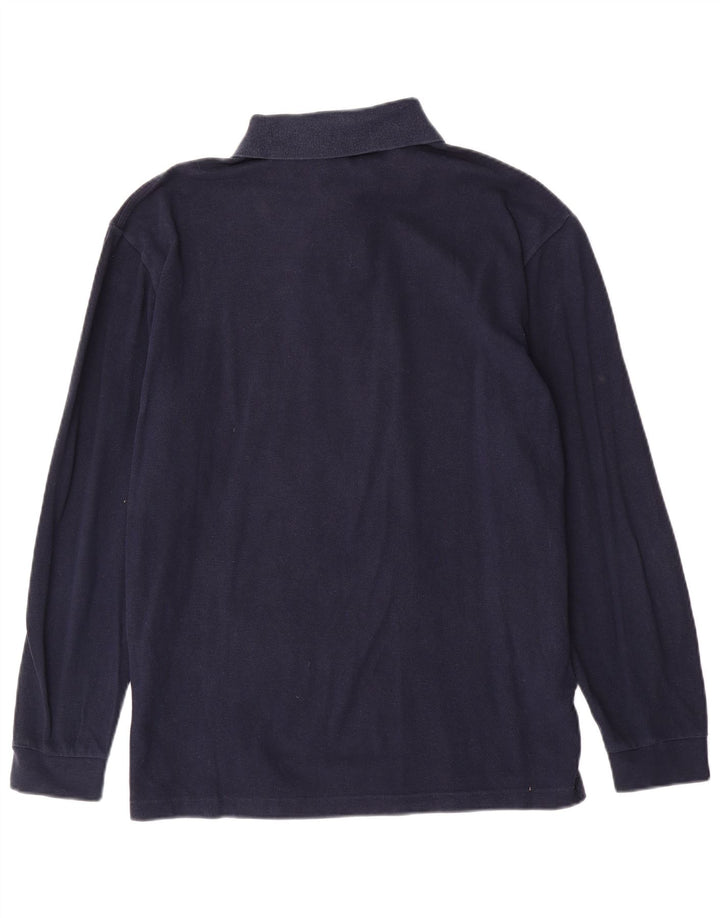 Męska koszulka polo Fred Perry z długim rękawem, duża, granatowa, bawełniana