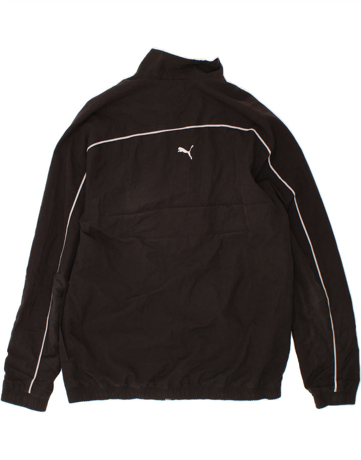 PUMA Mens Graphic Tracksuit Top Jacket Medium Black Polyester Vintage Puma and Second-Hand Puma from Messina Hembry 