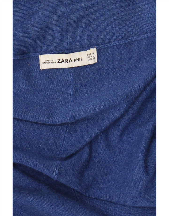 ZARA Womens Open Cardigan Sweater UK 12 Medium Blue