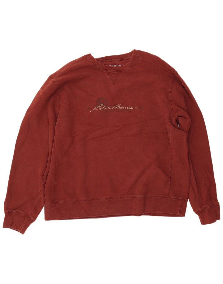 Męska bluza z grafiką EDDIE BAUER XL, brązowa, bawełniana