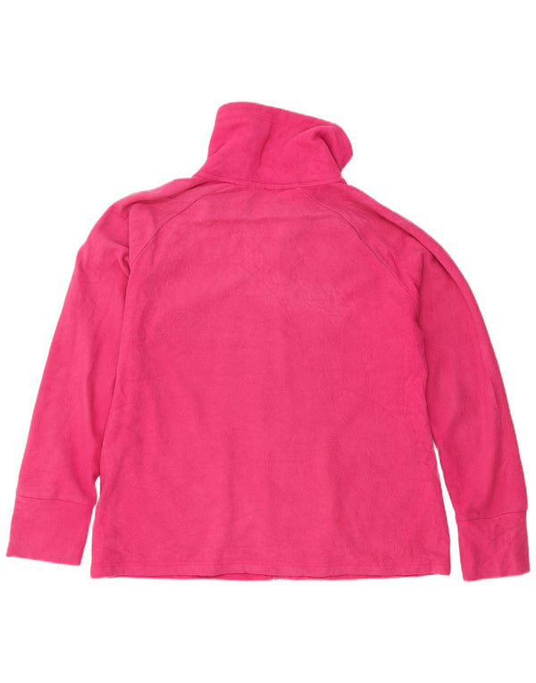 Calvin Klein Womens Graphic Fleece Jacket UK 18 XL Pink Polyester