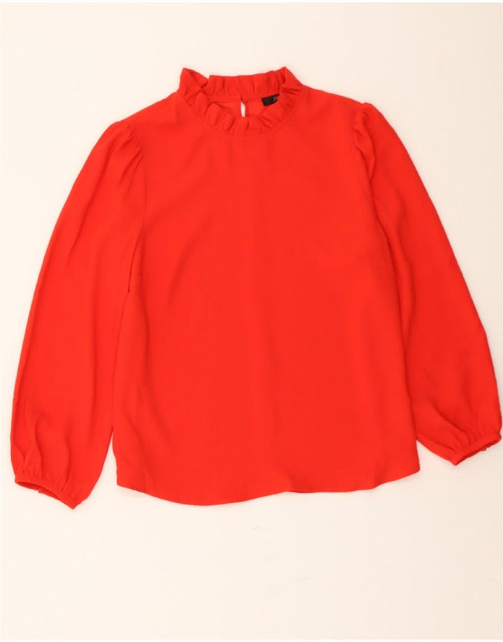 J. CREW Womens Long Sleeve Blouse Top UK 16 Large Red Polyester Vintage J. Crew and Second-Hand J. Crew from Messina Hembry 