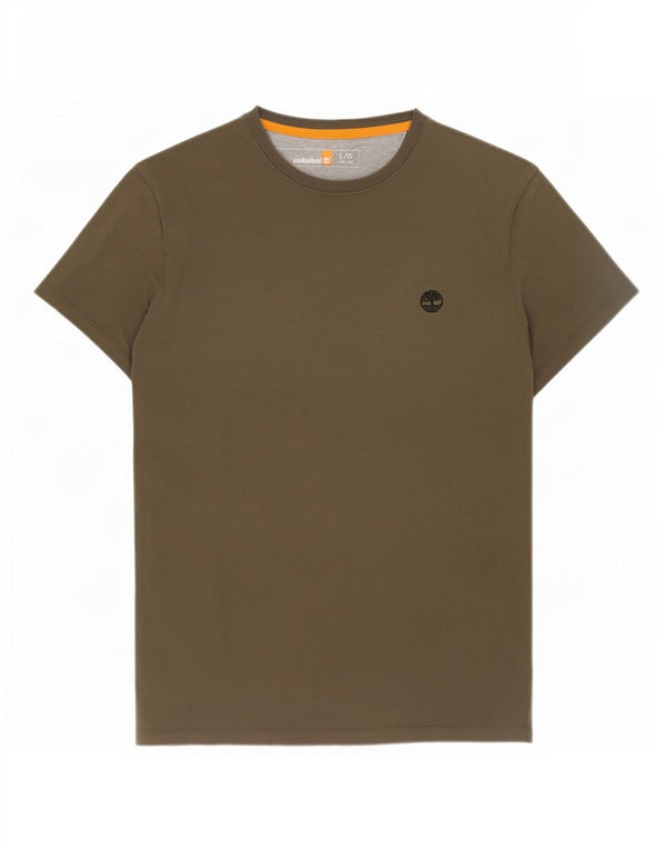 T-shirt męski slim fit Timberland, duży, bawełniany khaki