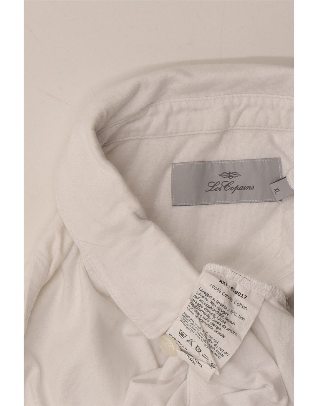 LES COPAINS Mens Polo Shirt XL White Cotton Vintage Les Copains and Second-Hand Les Copains from Messina Hembry 