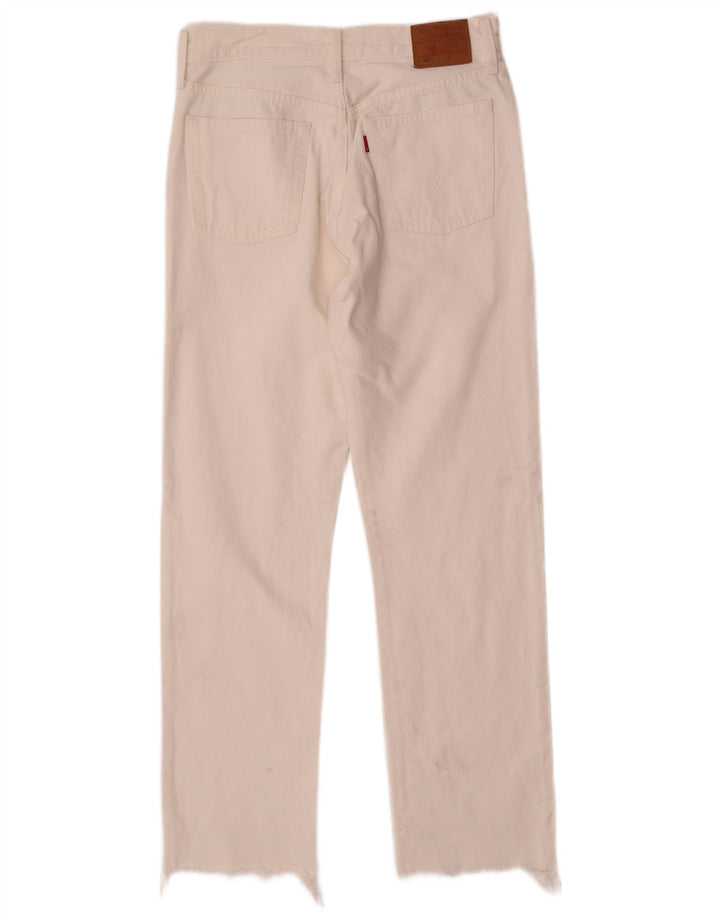 Damskie dżinsy Levi's 501 Straight W29 L28 Biała bawełna