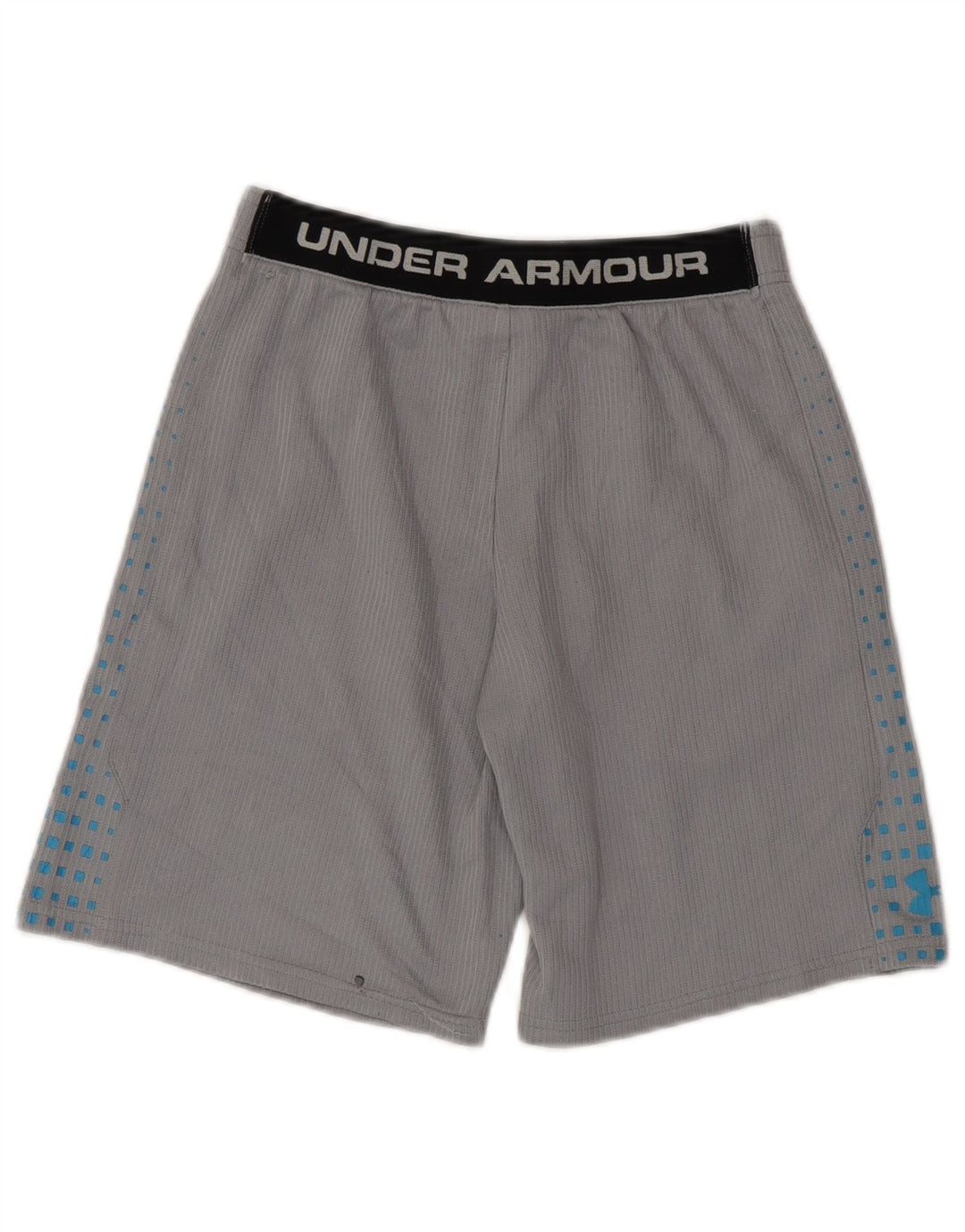 Chłopięce spodenki sportowe Under Armour 11-12 lat, duże, szare, z blokami kolorów, poliestrowe