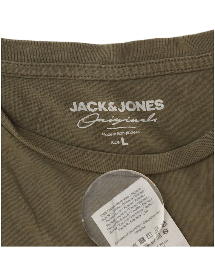 T-shirt męski Jack & Jones, duży, bawełniany khaki