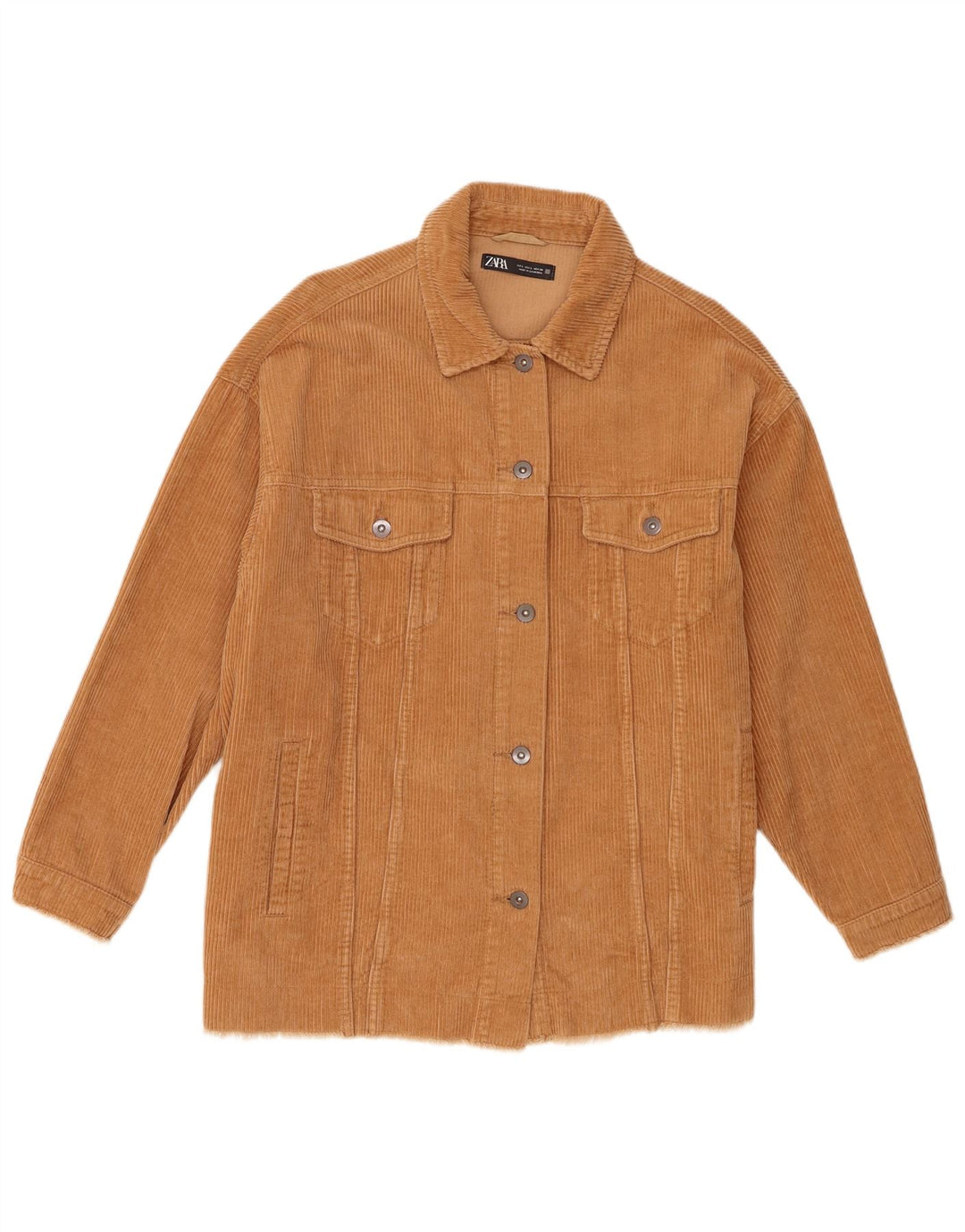 Damska kurtka sztruksowa oversize Zara UK 16, duża, beżowa, bawełniana