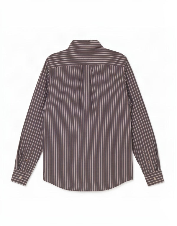 Koszula męska Tommy Hilfiger, mała, szara, bawełniana w prążki