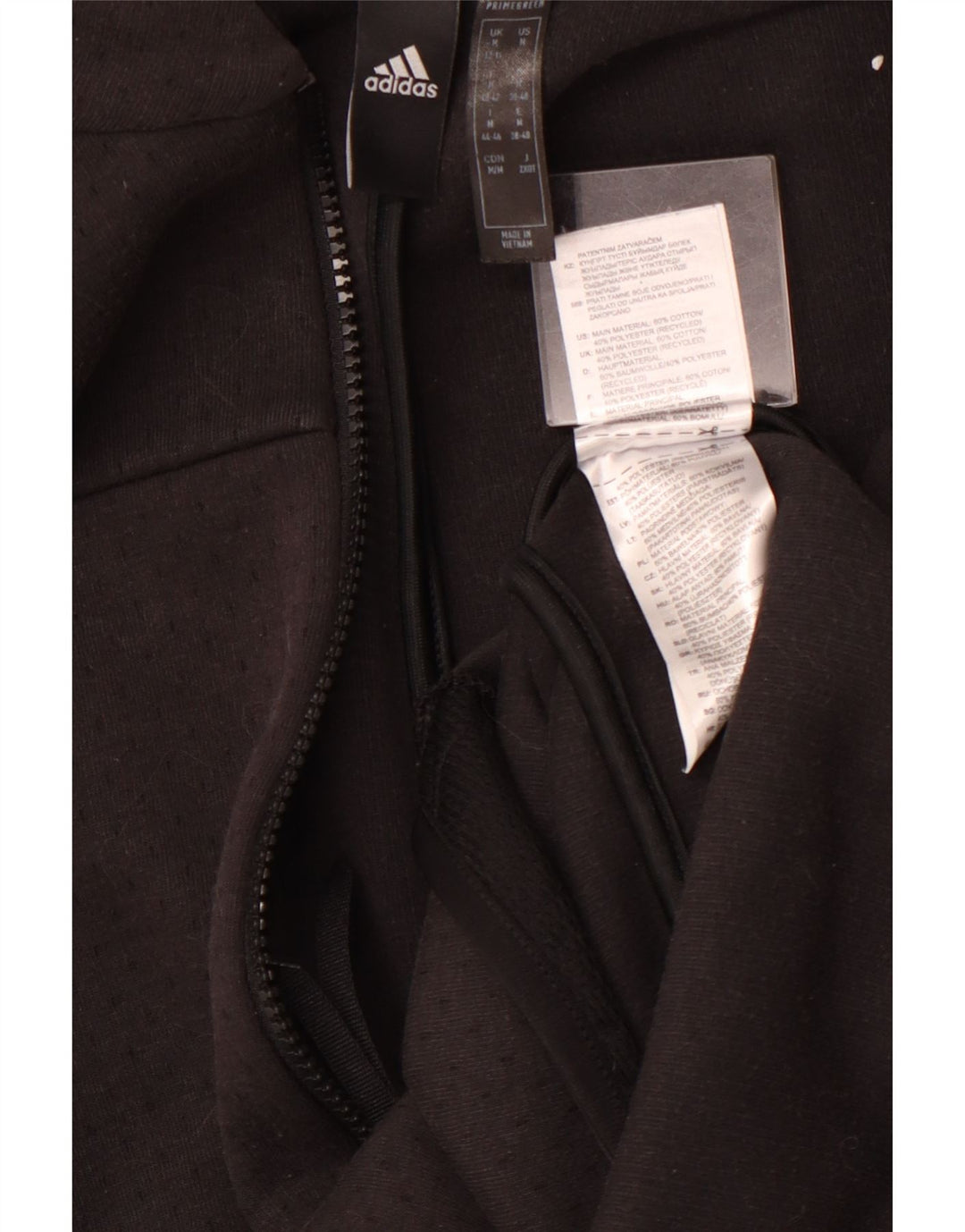 Damski sweter ADIDAS Primegreen Graphic z zamkiem błyskawicznym, UK 12/14, średni czarny