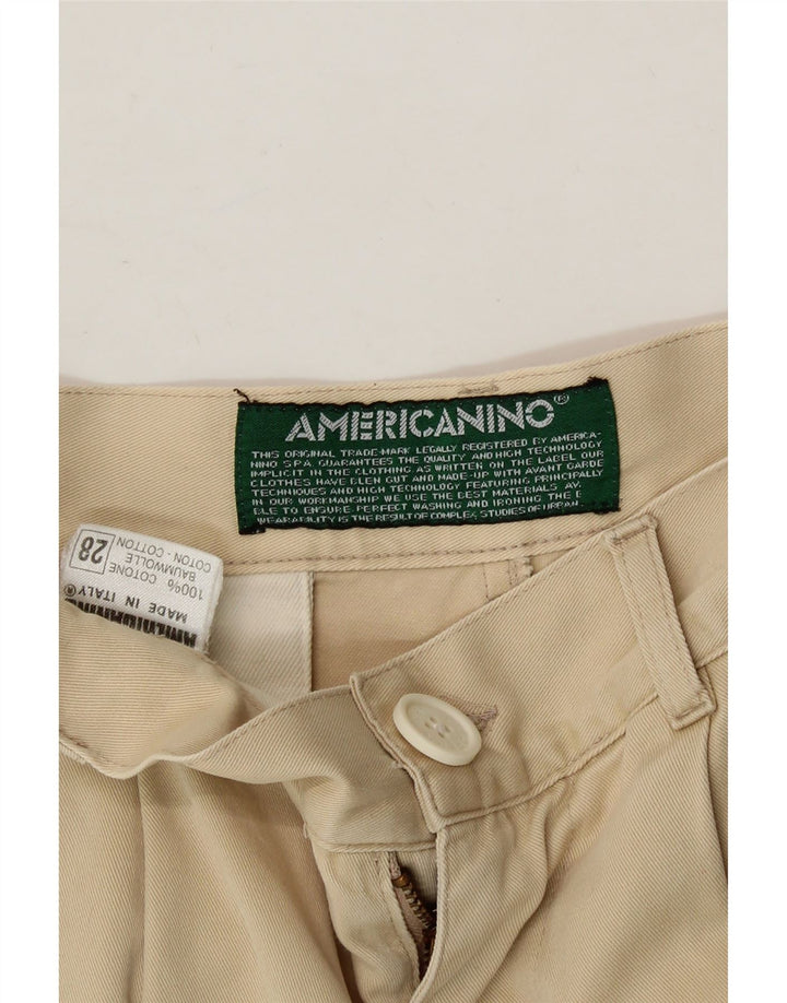 AMERICANINO Womens Pegged Chino Shorts W28 Medium Beige Cotton Vintage Americanino and Second-Hand Americanino from Messina Hembry 