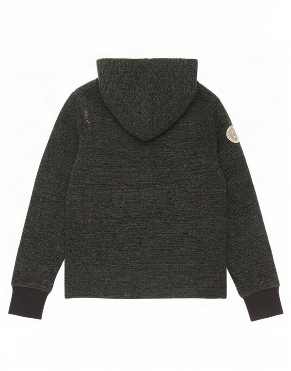 Vintage damski sweter z kapturem EU 36, mały, szary, nakrapiany akryl
