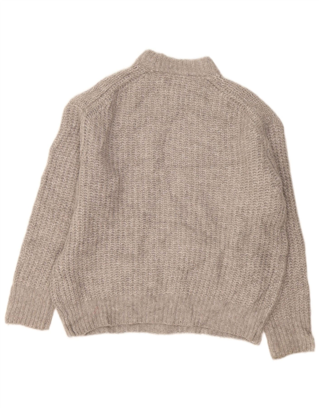 Damski sweter oversize z golfem Zara UK 10, mały, szary poliester