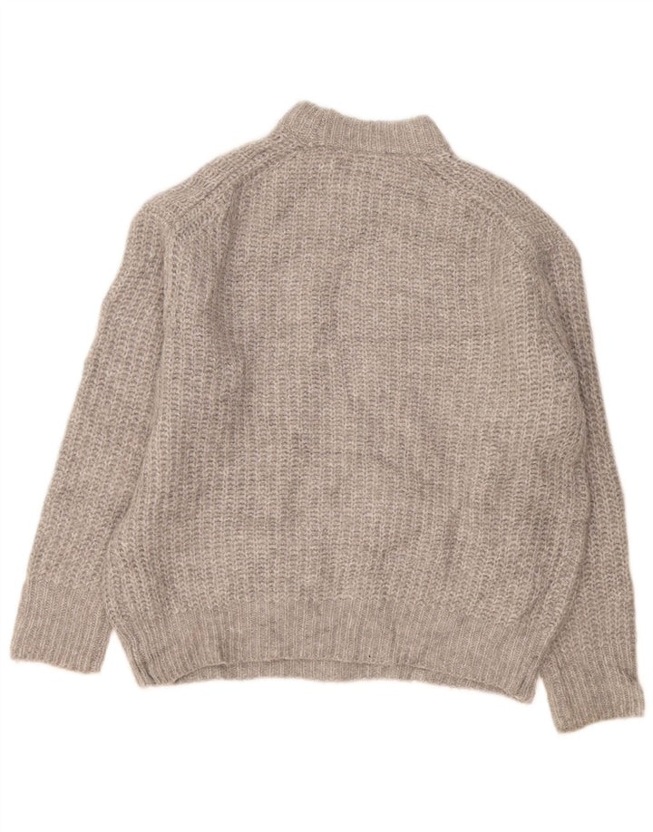 Damski sweter oversize z golfem Zara UK 10, mały, szary poliester