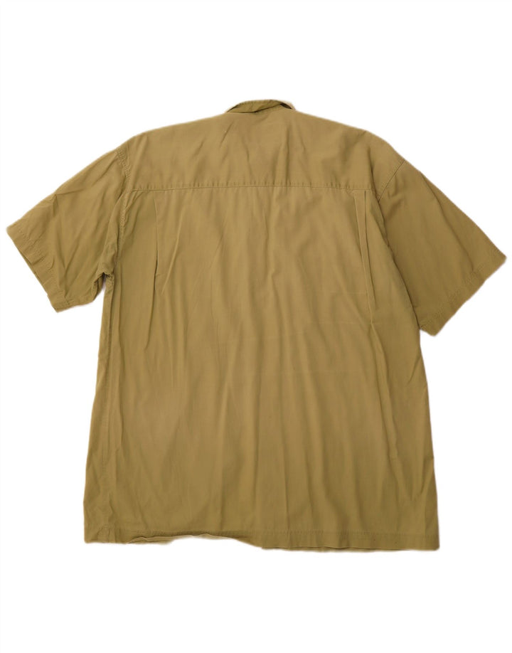 Koszula męska z krótkim rękawem CAMEL ACTIVE, mała, bawełniana w kolorze khaki