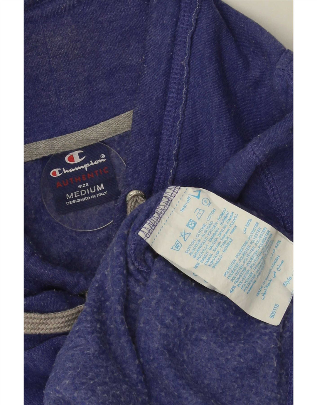 Damska bluza z grafiką Champion UK 14, średnia niebieska bawełna