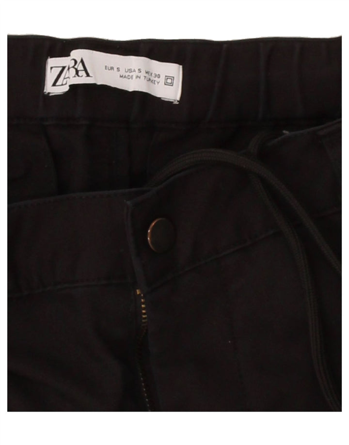 ZARA Mens Joggers Cargo Trousers Small W30 L28 Black Vintage Zara and Second-Hand Zara from Messina Hembry 