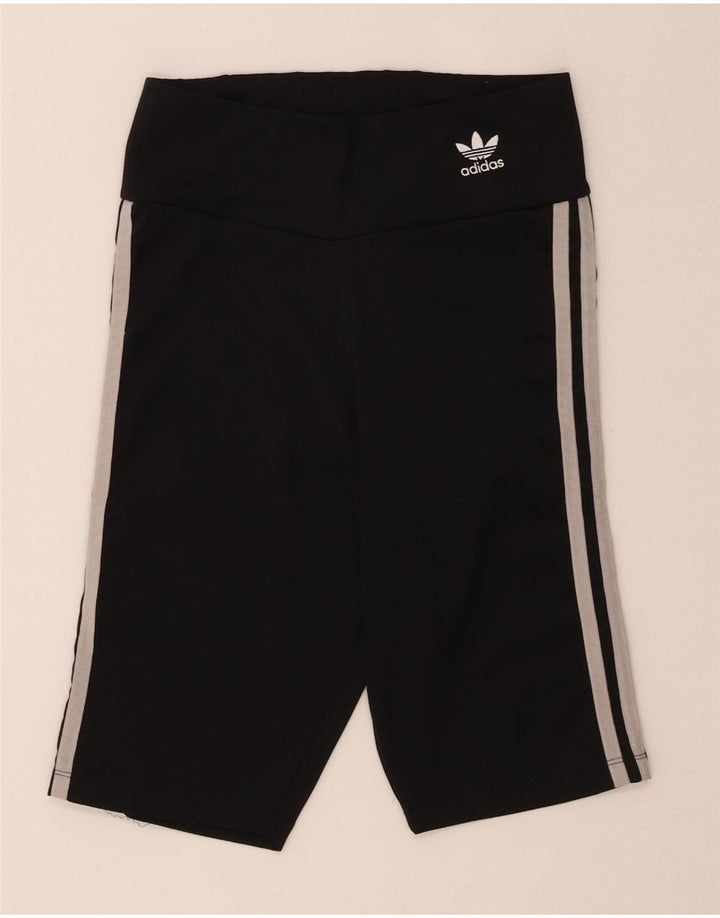 ADIDAS Womens Sport Shorts UK 8 Small  Black Polyester Vintage Adidas and Second-Hand Adidas from Messina Hembry 