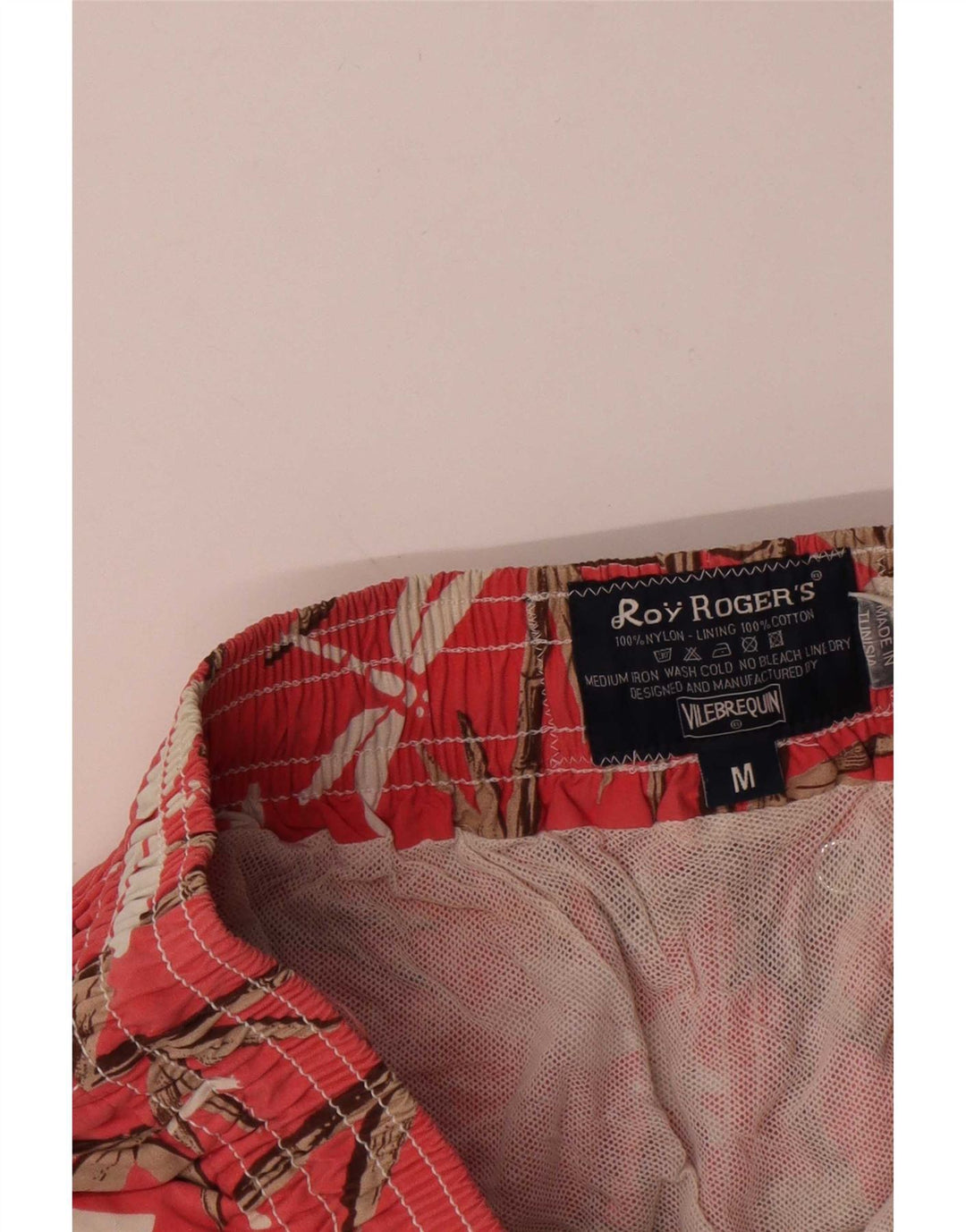 Męskie spodenki kąpielowe Roy Rogers Średni czerwony kwiatowy nylon