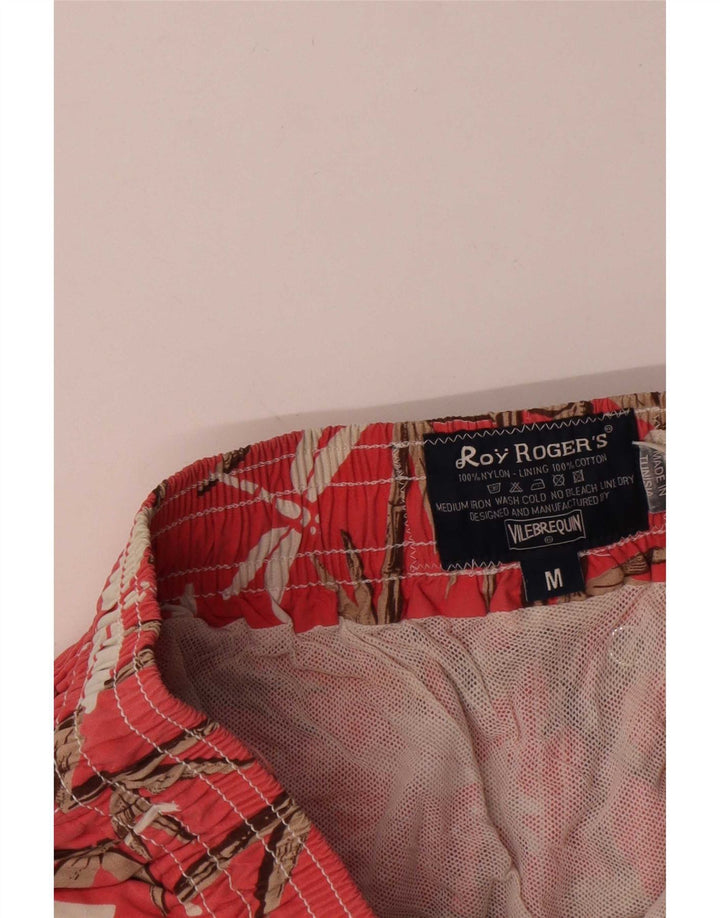 Męskie spodenki kąpielowe Roy Rogers Średni czerwony kwiatowy nylon