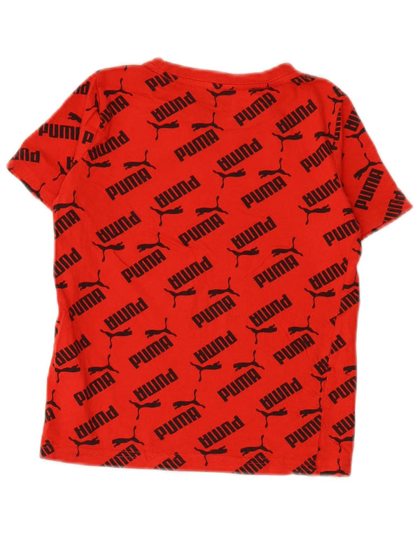 PUMA Boys Graphic T-Shirt Top 5-6 Years Red Cotton