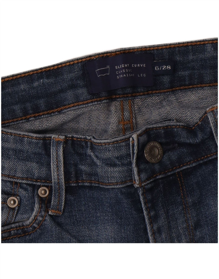 Damskie jeansy Levi's lekko zakrzywione, proste US 6 Medium W28 L30 Niebieska bawełna