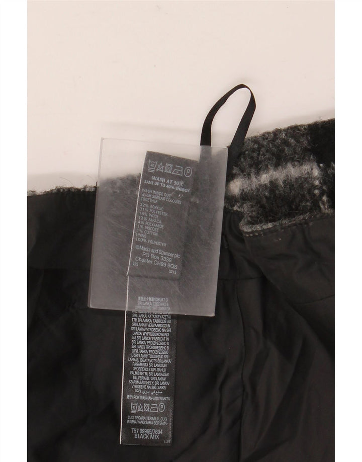 Marks & Spencer Damska spódnica mini UK 12 Medium W32 Szara kratka, akryl