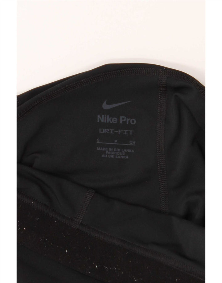 Damskie legginsy Nike Dri Fit Crop Graphic UK 8, małe, czarne, poliestrowe