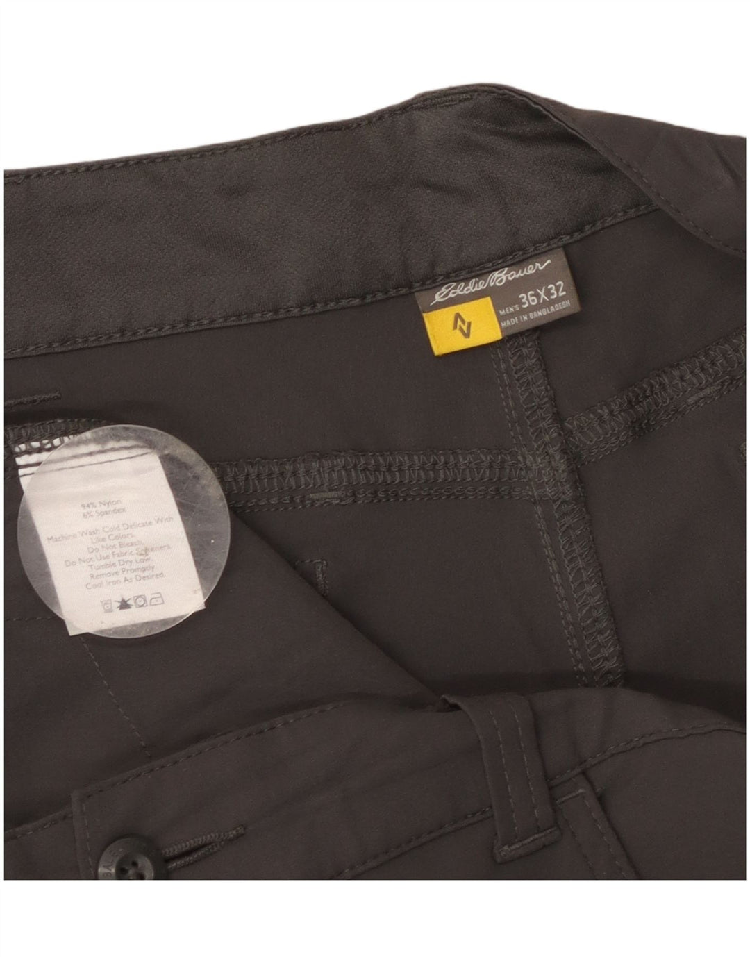 Męskie proste spodnie cargo EDDIE BAUER W36 L32 Szary nylon