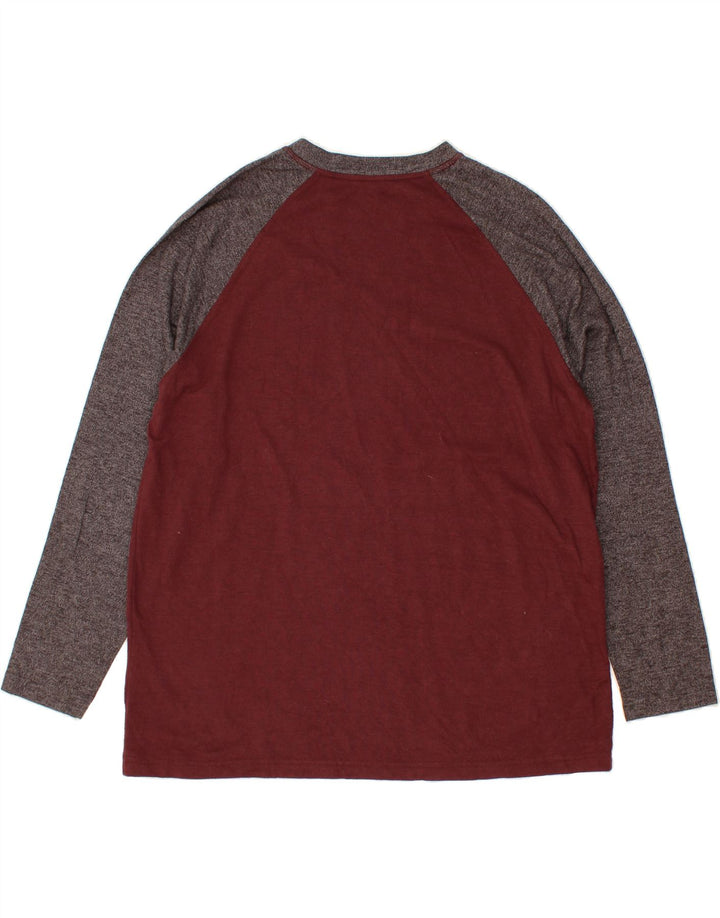 Top męski EDDIE BAUER z długim rękawem, 2XL, bordowa, bawełniana w bloki kolorów