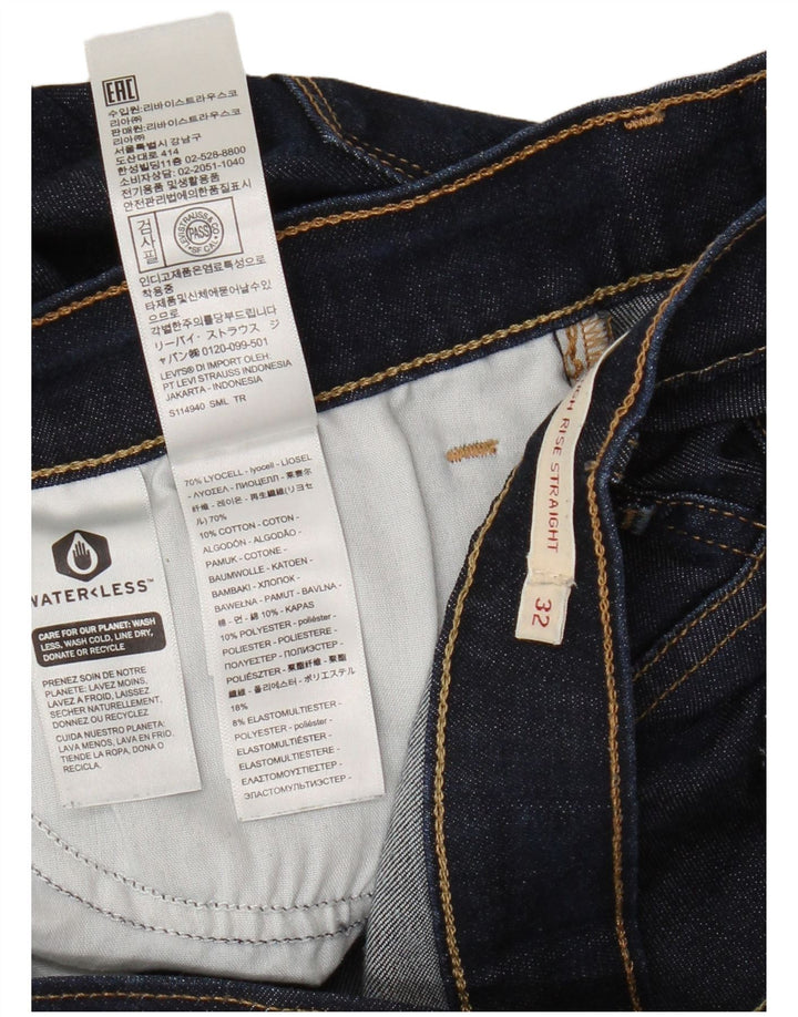 Damskie spodenki jeansowe Levi's 724 z wysokim stanem W32, duże granatowe z lyocellu