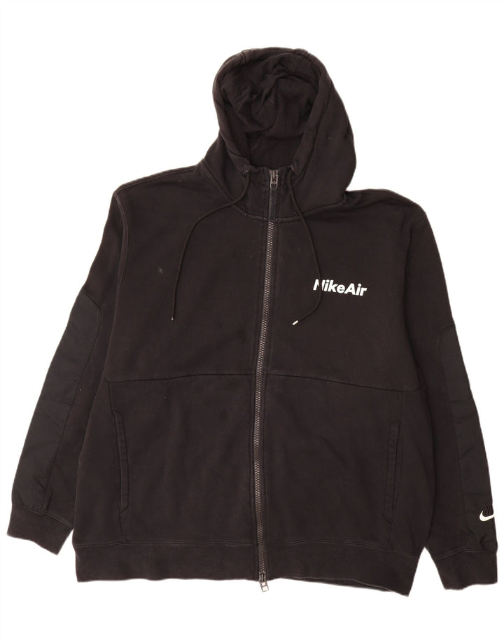 Męski sweter z kapturem i zamkiem Nike, 2XL, czarna bawełna