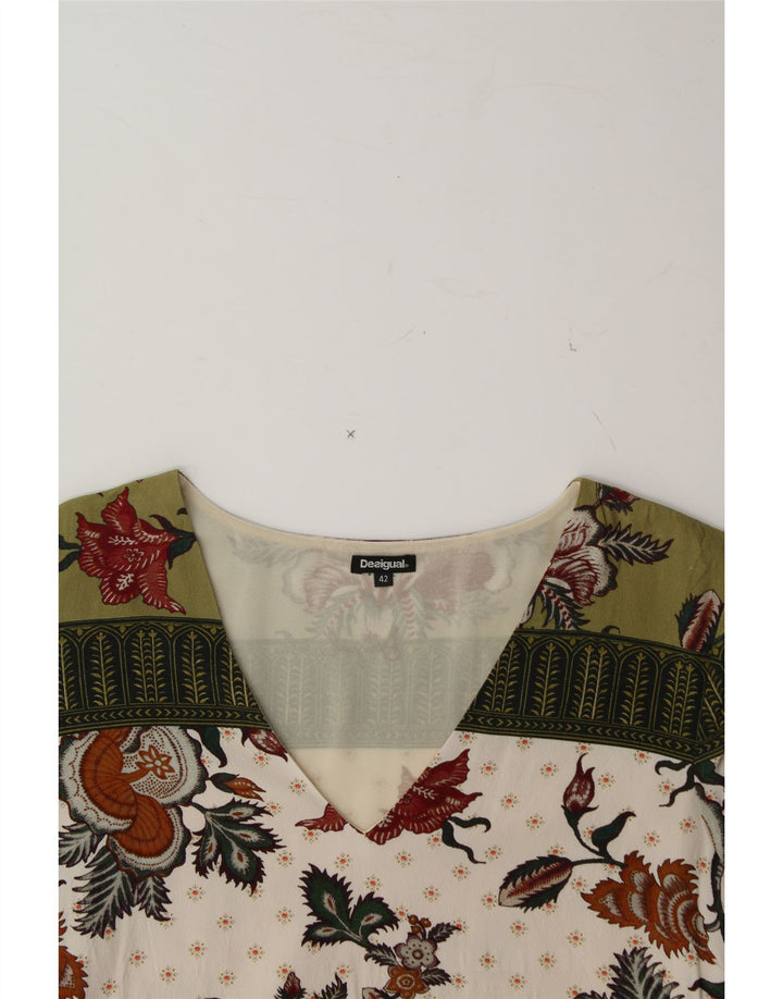 DESIGUAL Womens Graphic Shift Dress EU 42 Large Multicoloured Floral Vintage Desigual and Second-Hand Desigual from Messina Hembry 