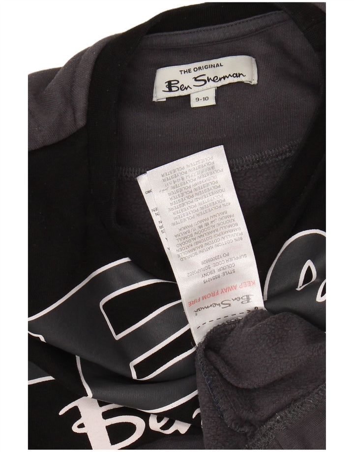 BEN SHERMAN Chłopięcy sweter z grafiką, 9-10 lat, szary, z blokami kolorów