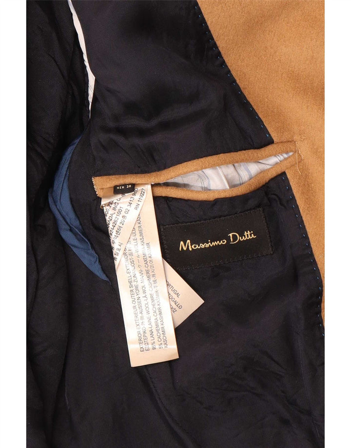 Płaszcz męski Massimo Dutti zapinany na 3 guziki EU 48 Średni beż wełniany